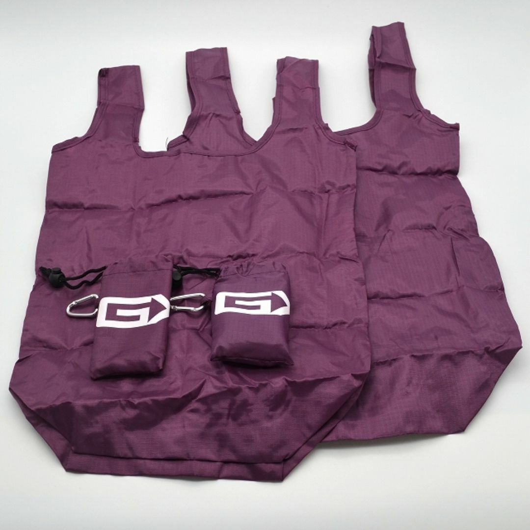 【GX3 ジーバイスリー】エコバッグ パープル2個 メンズのバッグ(エコバッグ)の商品写真