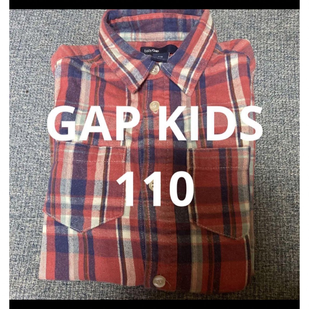 GAP Kids(ギャップキッズ)のギャップ110 子供服　羽織物　GAP KIDS チェック長袖シャツ キッズ/ベビー/マタニティのキッズ服男の子用(90cm~)(ブラウス)の商品写真