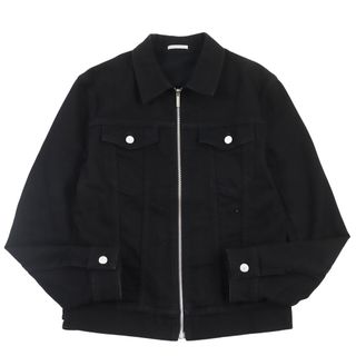 美品●Dior HOMME ディオールオム 833C416A4209 レザーロゴパッチ付き ジップアップ デニムジャケット ブラック 48 イタリア製 正規品 メンズ