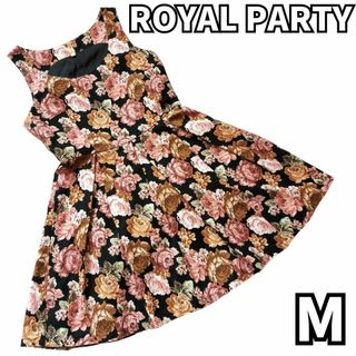 ROYAL PARTY - 【花々が織りなす優美な模様✨】　ロイヤルパーティー　ミニ ワンピース 花柄　M