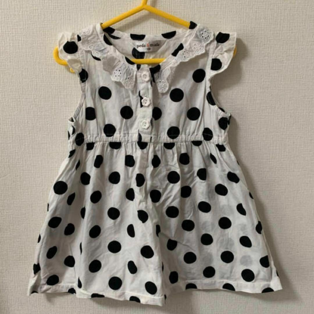 水玉ワンピース ドッドワンピース 100cm キッズ/ベビー/マタニティのキッズ服女の子用(90cm~)(ワンピース)の商品写真