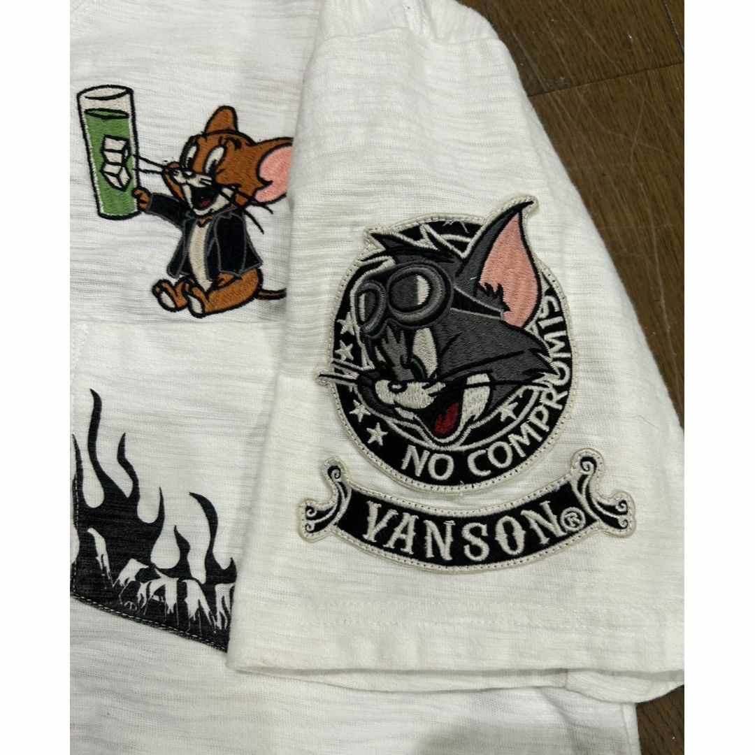 VANSON(バンソン)の＊VANSON×トムとジェリー スカル 刺繍 ワッペン 半袖Tシャツ L メンズのトップス(Tシャツ/カットソー(半袖/袖なし))の商品写真