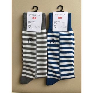 ユニクロ(UNIQLO)の【新品・未使用】ユニクロ JWA ボーダーソックス 27-29cm 2足組(ソックス)