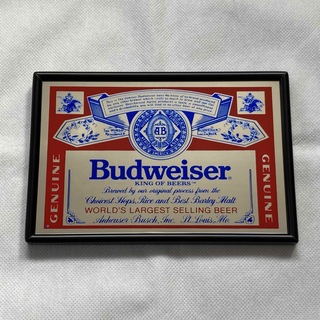 人気 Budweiser バドワイザー パブミラー 鏡 アンティーク 雑貨
