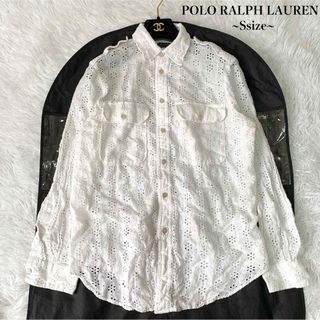 POLO RALPH LAUREN - ポロラルフローレン カットワーク刺繍シャツブラウス Sサイズ カットワークレース