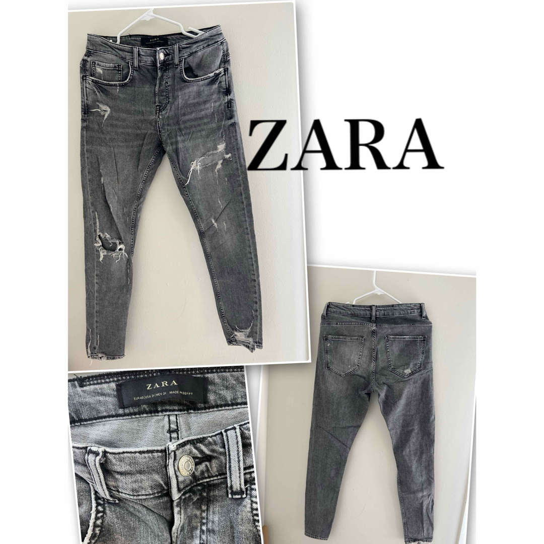 ZARA(ザラ)のZARAダメージデニムパンツ 04152024 メンズのパンツ(デニム/ジーンズ)の商品写真