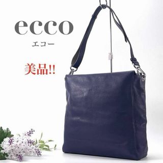 エコー(ECCO)の美品 ecco エコー ショルダーバッグ 肩がけ ワンショルダー 青 紫 (ショルダーバッグ)