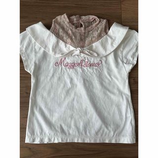 メゾピアノ(mezzo piano)のメゾピアノ　セーラー風Tシャツ　半袖　子供服　女の子　肩出し(Tシャツ/カットソー)