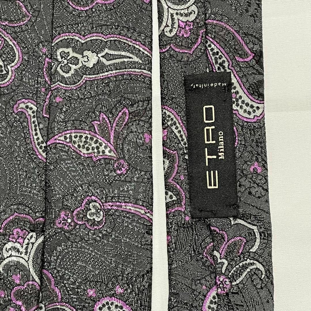 ETRO(エトロ)の【伊】ETRO エトロ ペイズリー柄ネクタイ グレー 総シルク 伊製 極美品 メンズのファッション小物(ネクタイ)の商品写真