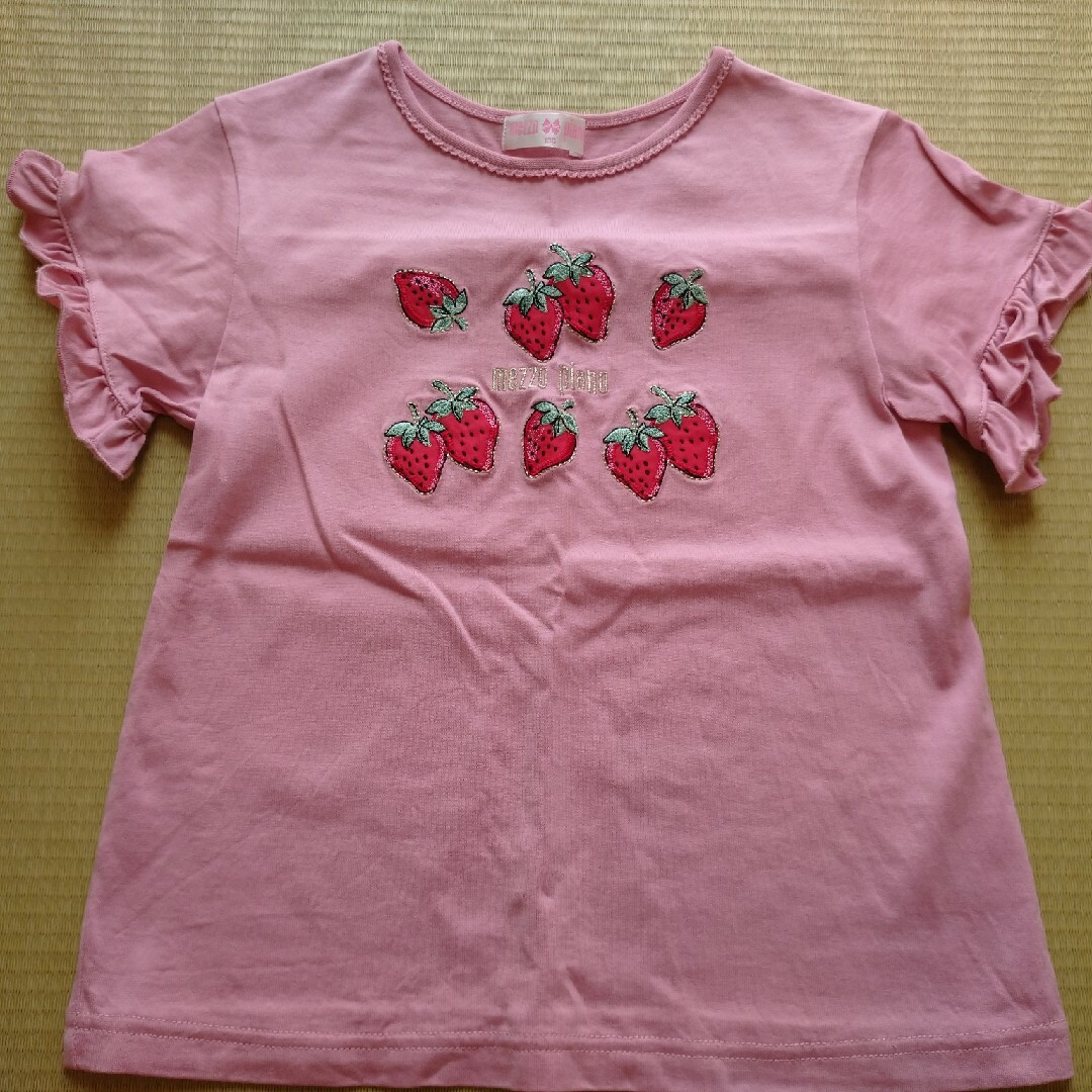 mezzo piano(メゾピアノ)のmezzo piano　半袖Tシャツ　ピンク　130 キッズ/ベビー/マタニティのキッズ服女の子用(90cm~)(Tシャツ/カットソー)の商品写真