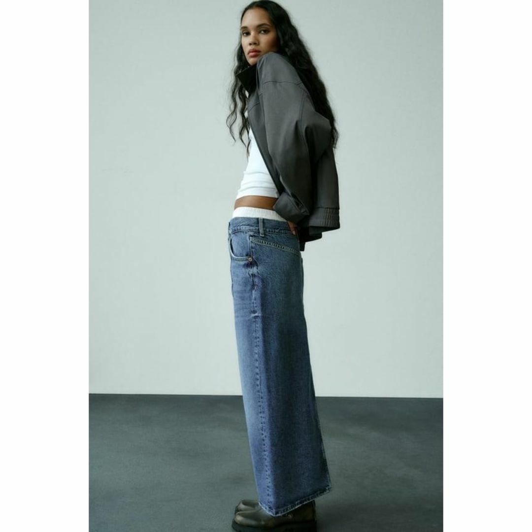 ZARA(ザラ)のヨッシーさま　11 ZARA TRF ボクサーディテール デニムスカート S レディースのスカート(ロングスカート)の商品写真