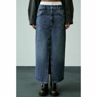 ザラ(ZARA)のヨッシーさま　11 ZARA TRF ボクサーディテール デニムスカート S(ロングスカート)