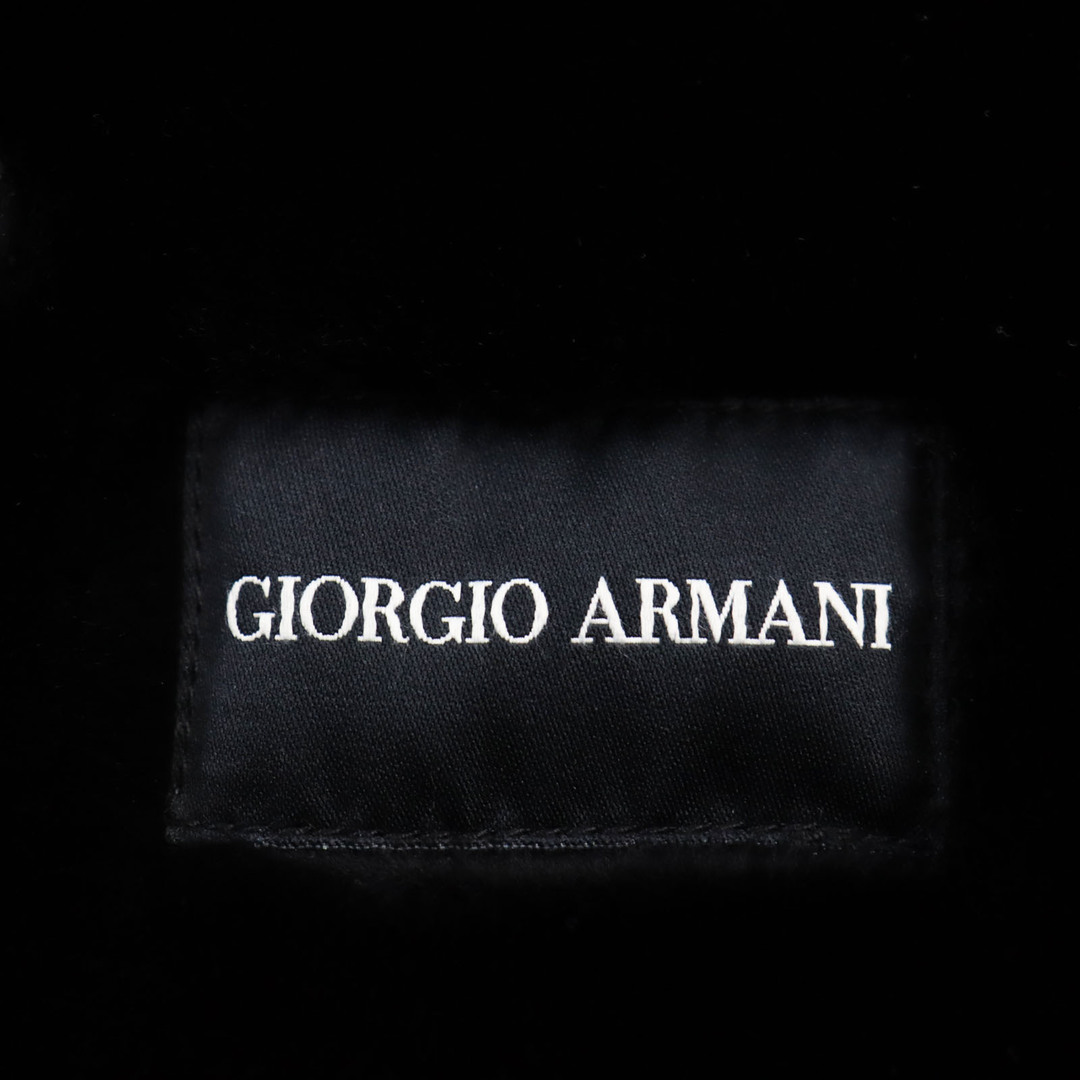 Giorgio Armani(ジョルジオアルマーニ)の美品●GIORGIO ARMANI ジョルジオアルマーニ 黒タグ ベルテッドジップアップムートンコート ロングコート ブラック 54 イタリア製 メンズ メンズのジャケット/アウター(その他)の商品写真