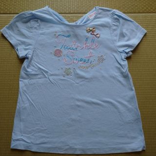 メゾピアノ(mezzo piano)のmezzo piano　半袖Tシャツ　水色　130(Tシャツ/カットソー)