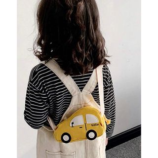 黄色 イエロー 車型 カーポシェット ショルダーバッグ ポーチ 子供 キッズ(ポシェット)