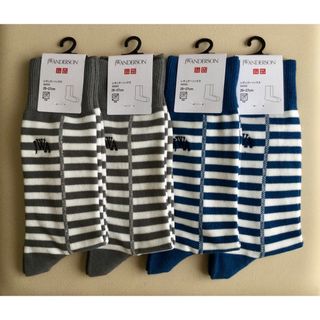 ユニクロ(UNIQLO)の【新品・未使用】ユニクロ JWA ボーダーソックス 25-27cm 4足組(ソックス)