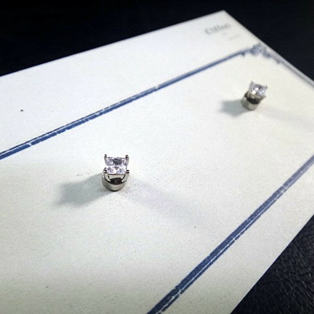 スクエア 3mm CZ”キュービックジルコニア”マグネット イヤリング（ピアス風 レディースのアクセサリー(イヤリング)の商品写真