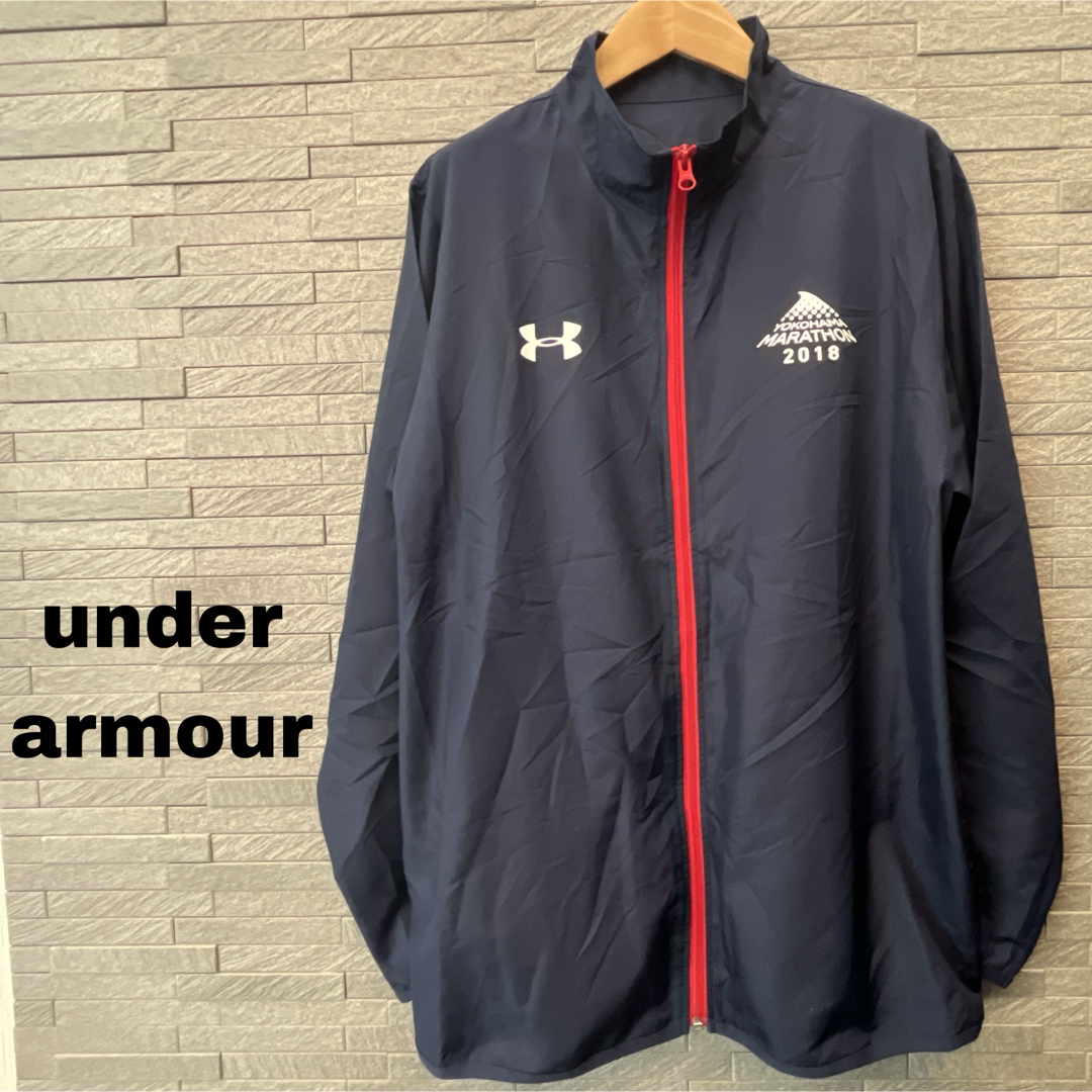 UNDER ARMOUR(アンダーアーマー)のアンダーアーマー 横浜マラソン 2018 スタッフ用 ジャンパー ウィンブレ 紺 スポーツ/アウトドアのランニング(その他)の商品写真