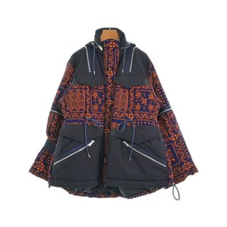 サカイ(sacai)のsacai サカイ ダウンジャケット/ダウンベスト 1(S位) 紺xオレンジ 【古着】【中古】(ダウンジャケット)