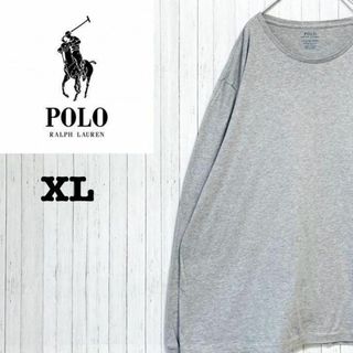 ポロラルフローレン(POLO RALPH LAUREN)のポロラルフローレン ロンT　長袖　刺繍ロゴ　ビックシルエット　グレー　XL(Tシャツ/カットソー(七分/長袖))