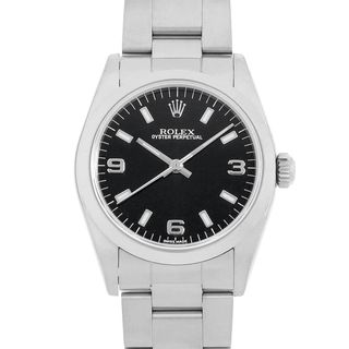 ロレックス(ROLEX)のロレックス オイスターパーペチュアル 77080 ブラック 369ホワイトバー A番 ボーイズ(ユニセックス) 中古 腕時計(腕時計(アナログ))