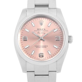 ロレックス(ROLEX)のロレックス エアキング　 114200 ピンク 369ホワイトバー ランダム番 メンズ 中古 腕時計(腕時計(アナログ))