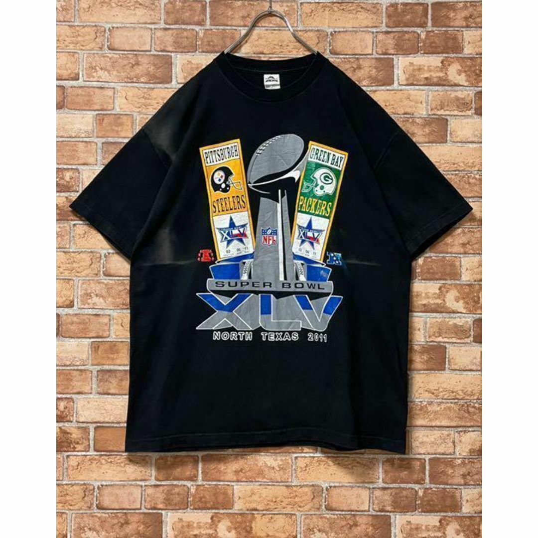 Tシャツ　NFL ビッグシルエット　ビッグプリント　黒　スーパーボール　XL メンズのトップス(Tシャツ/カットソー(半袖/袖なし))の商品写真