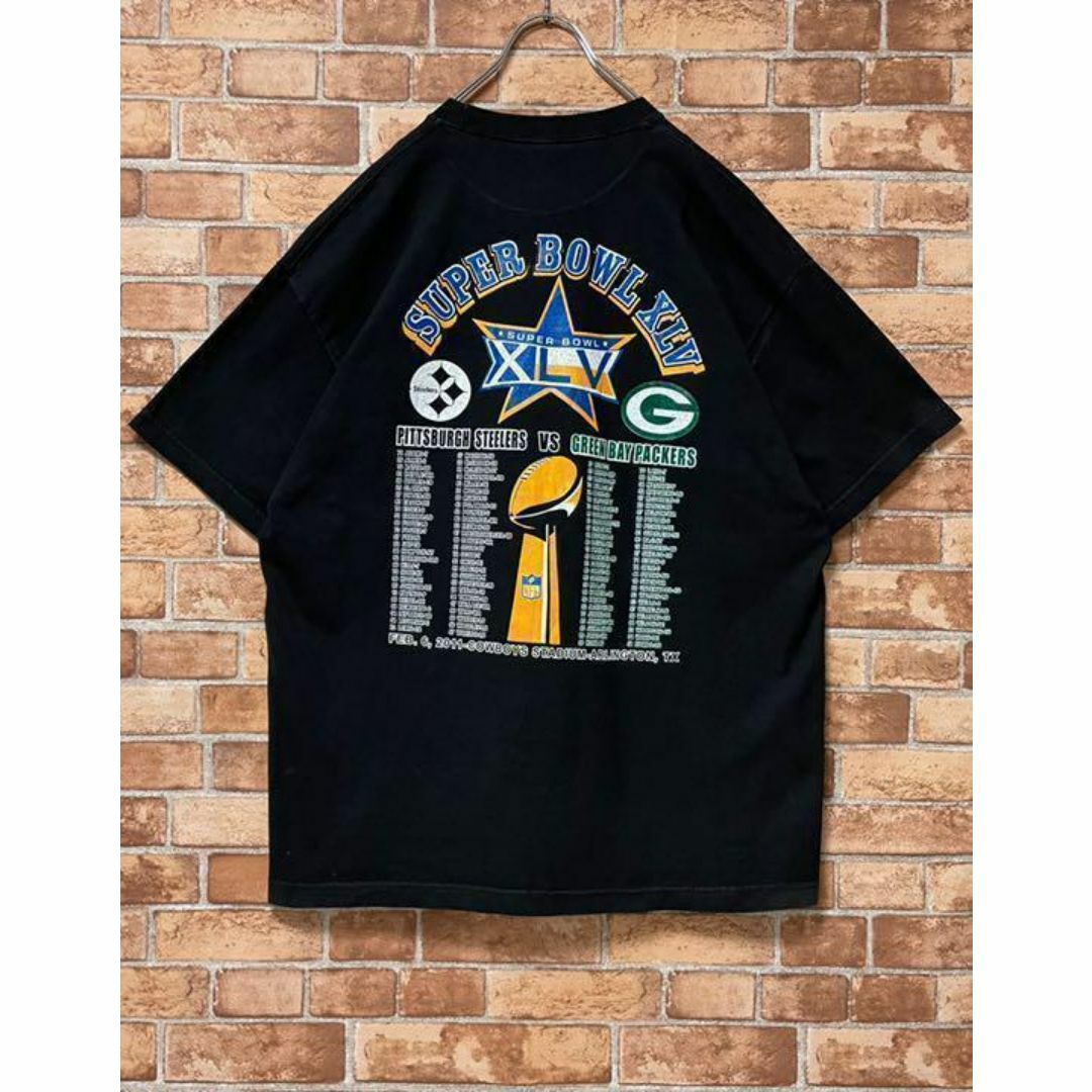 Tシャツ　NFL ビッグシルエット　ビッグプリント　黒　スーパーボール　XL メンズのトップス(Tシャツ/カットソー(半袖/袖なし))の商品写真