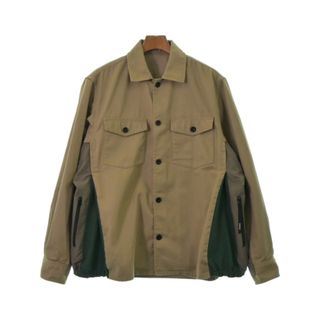 sacai サカイ カジュアルシャツ 2(M位) ベージュx緑 【古着】【中古】