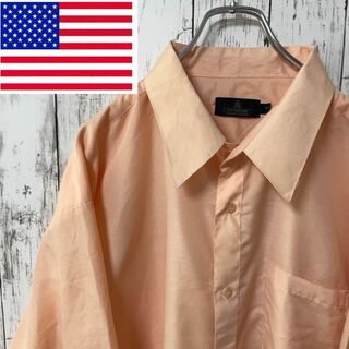 VITTORINO アメリカ古着 ビックサイズ 長袖シャツ　オレンジ　メンズ(シャツ)