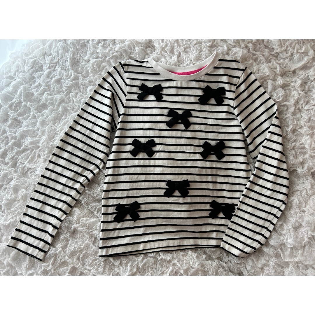 kate spade new york(ケイトスペードニューヨーク)の極美品　ケイトスペード　リボンtシャツ　 キッズ/ベビー/マタニティのキッズ服女の子用(90cm~)(Tシャツ/カットソー)の商品写真