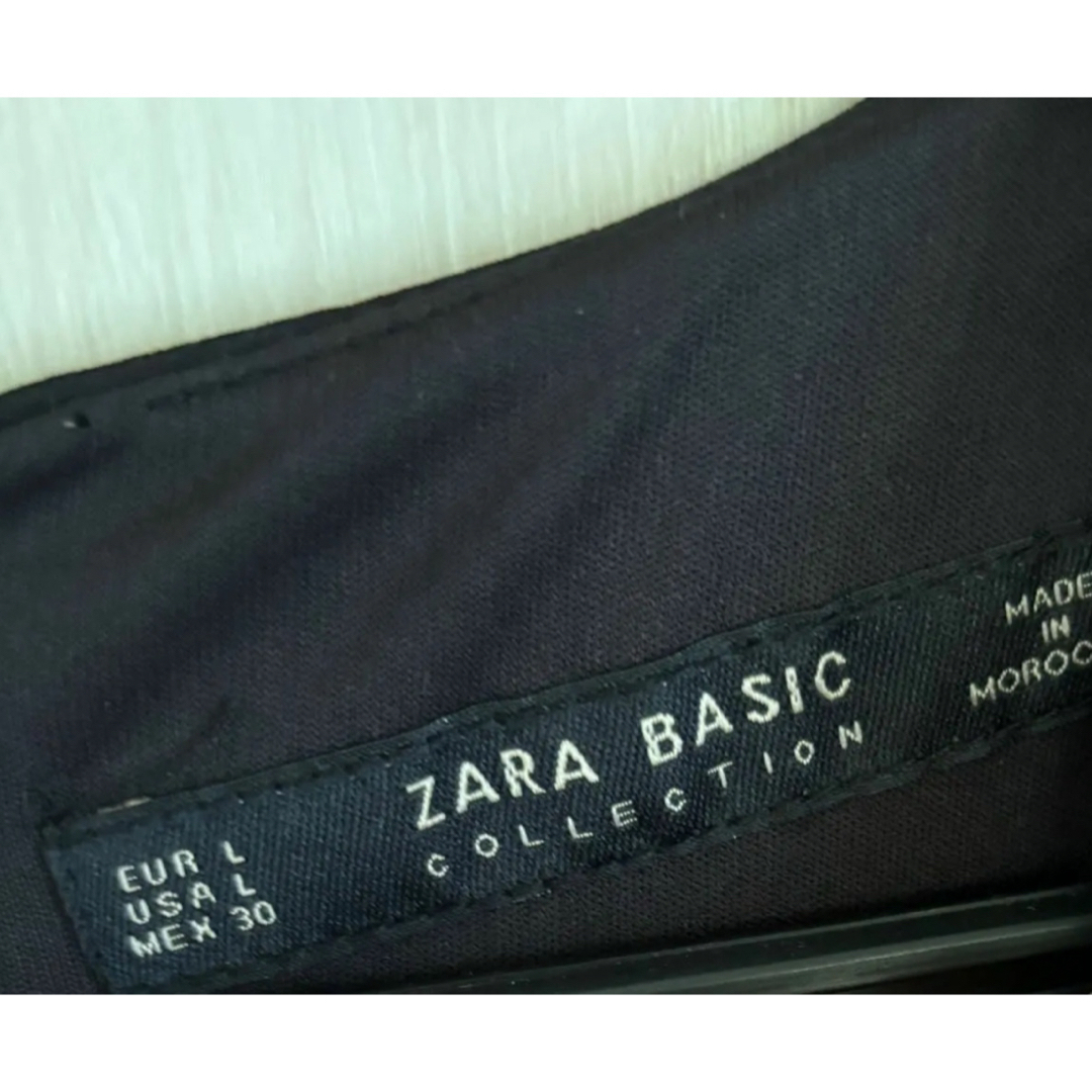 ZARA(ザラ)の美品／ZARA／ペプラムワンピース／黒／L レディースのワンピース(ひざ丈ワンピース)の商品写真