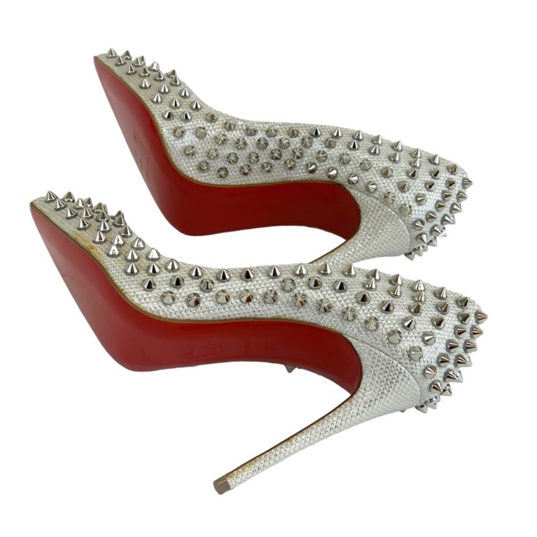 Christian Louboutin(クリスチャンルブタン)のクリスチャンルブタン Christian Louboutin パンプス 靴 シューズ グリッター ホワイト シルバー 未使用 ラメ スパイク スタッズ レディースの靴/シューズ(ハイヒール/パンプス)の商品写真