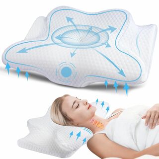 【色: ホワイト】LAMONKE 枕 低反発枕 まくら 肩がラク 人間工学設計 (枕)