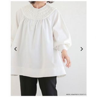 美品　フィットモア　ミニフリルブラウス(シャツ/ブラウス(長袖/七分))