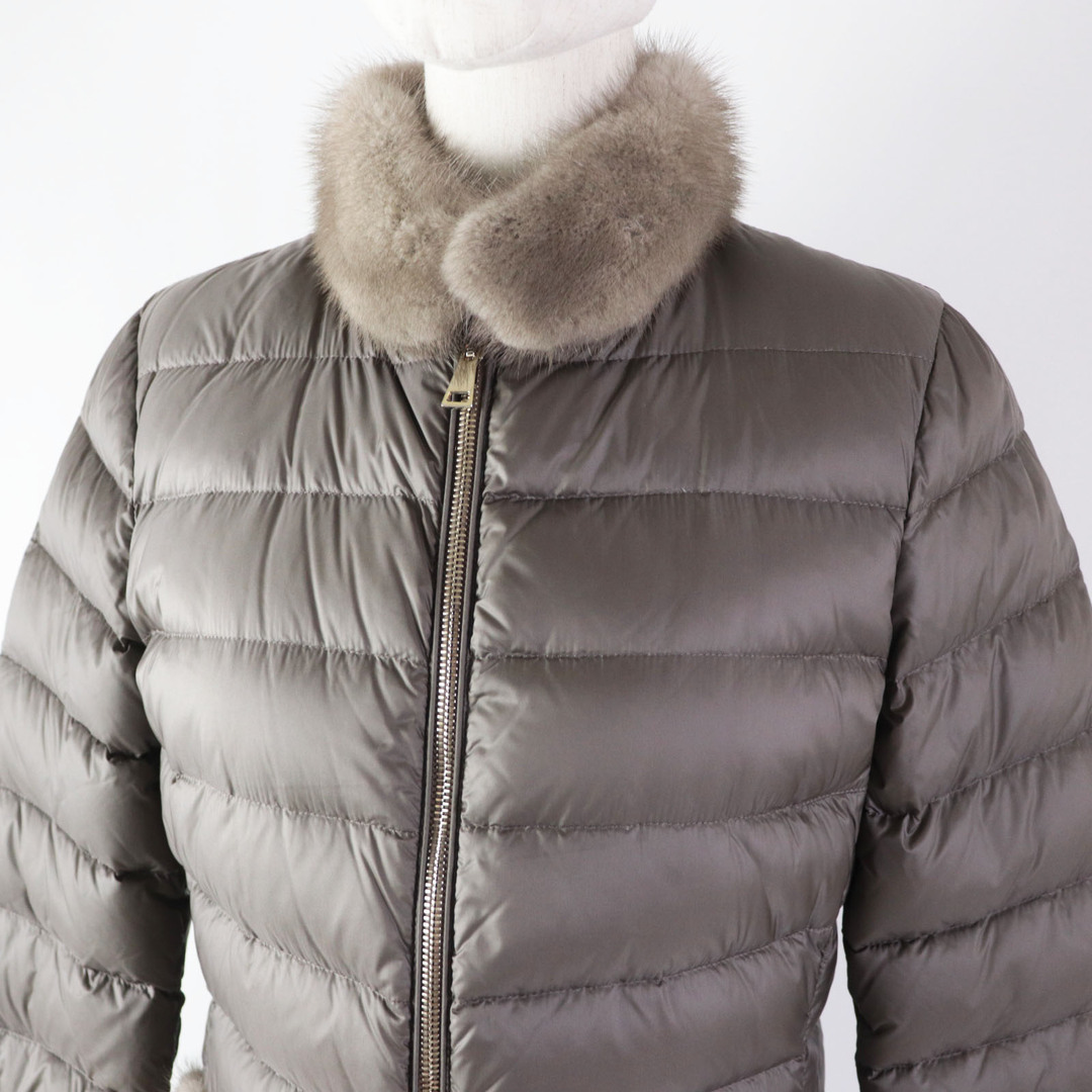 MONCLER(モンクレール)の美品◎MONCLER モンクレール ANCY 襟・ポケット ミンクファー使い ロングダウンコート ブラウン系 1 正規品 レディース レディースのジャケット/アウター(ダウンコート)の商品写真