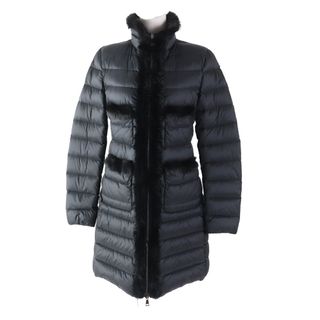 モンクレール(MONCLER)の美品◎MONCLER モンクレール LACANIZ 前立て・ポケット口 ミンクファー使い ロングダウンコート ブラック 1 正規品 レディース(ダウンコート)