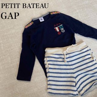 GAP - 【SALE】プチバトー　ギャップ　長袖Tシャツ　カットソー　ハーフパンツ　男の子