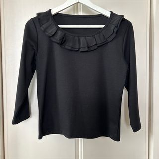 トゥービーシック(TO BE CHIC)の姫様ブティック　ビーハニー　七分　黒　フリル　カットソー　M(カットソー(長袖/七分))