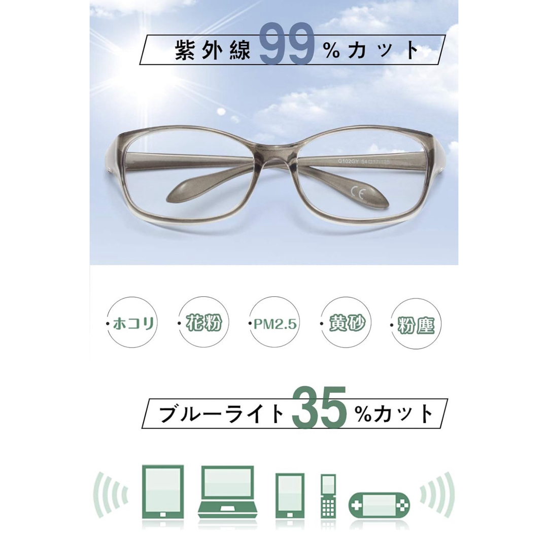 花粉 メガネ ゴーグル ブルーライト 紫外線にも対策 目立たない 曇らない  レディースのファッション小物(サングラス/メガネ)の商品写真