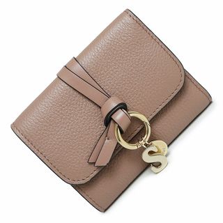 クロエ(Chloe)のクロエ アルファベット alphabet スモール トリフォールドウォレット Wホック 三つ折り財布 カーフスキン レザー ウッドローズ ピンクベージュ ゴールド金具 CHC21WP718 F57 箱付 Chloe（新品・未使用品）(財布)