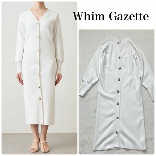 ウィムガゼット(Whim Gazette)のウィムガゼット　 クリーニング済み　ロングカーディガン　金ボタン　Vネック(カーディガン)