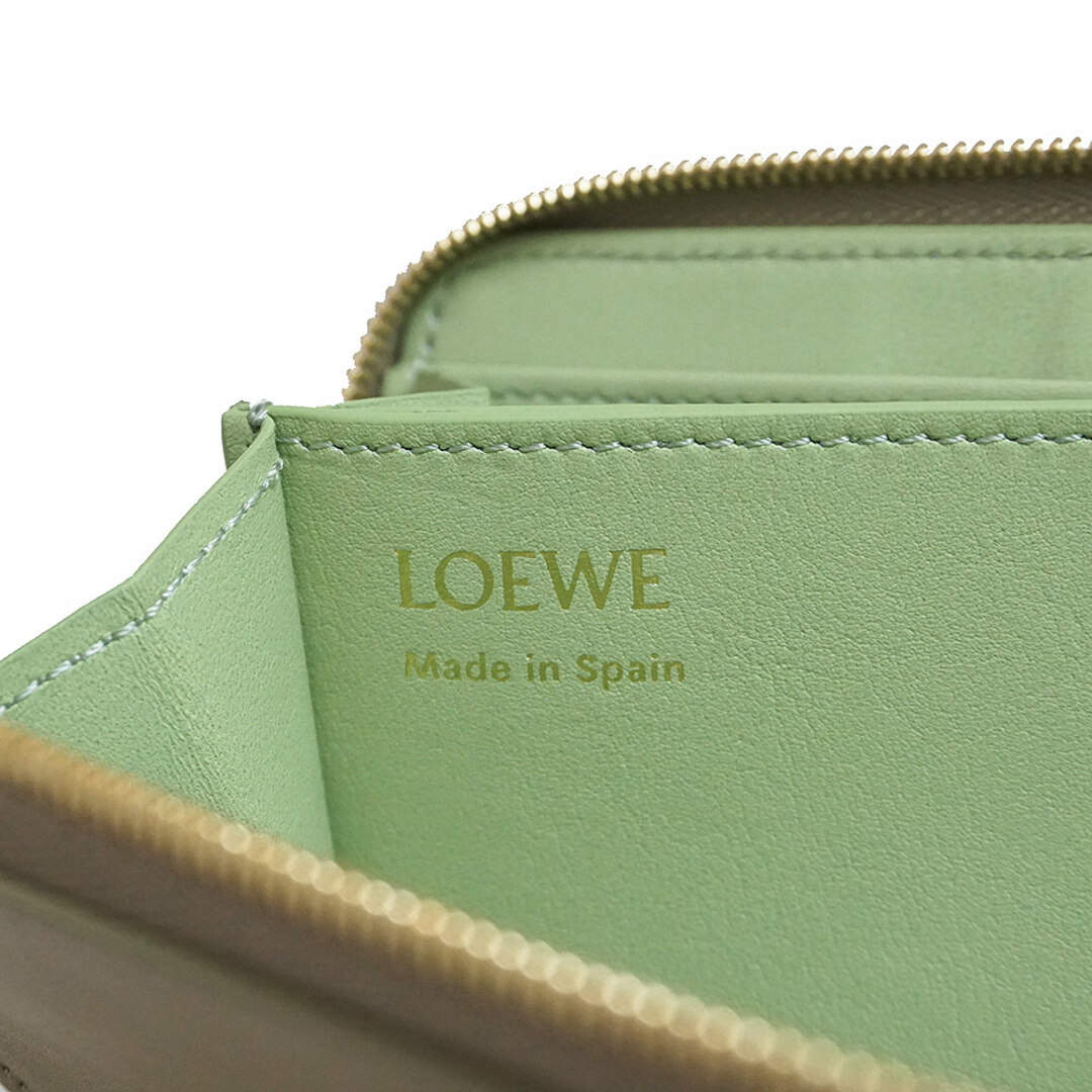 LOEWE(ロエベ)のロエベ ノット ジップアラウンド ウォレット ラウンドファスナー 長財布 シャイニーナパカーフスキン レザー バイカラー クレイグリーン ライムグリーン 緑 ゴールド金具 CEM1G39X01 箱付 LOEWE（新品・未使用品） レディースのファッション小物(財布)の商品写真