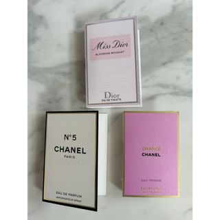 シャネル(CHANEL)の新品未使用シャネル、ディオール香水サンプル３個セット(サンプル/トライアルキット)