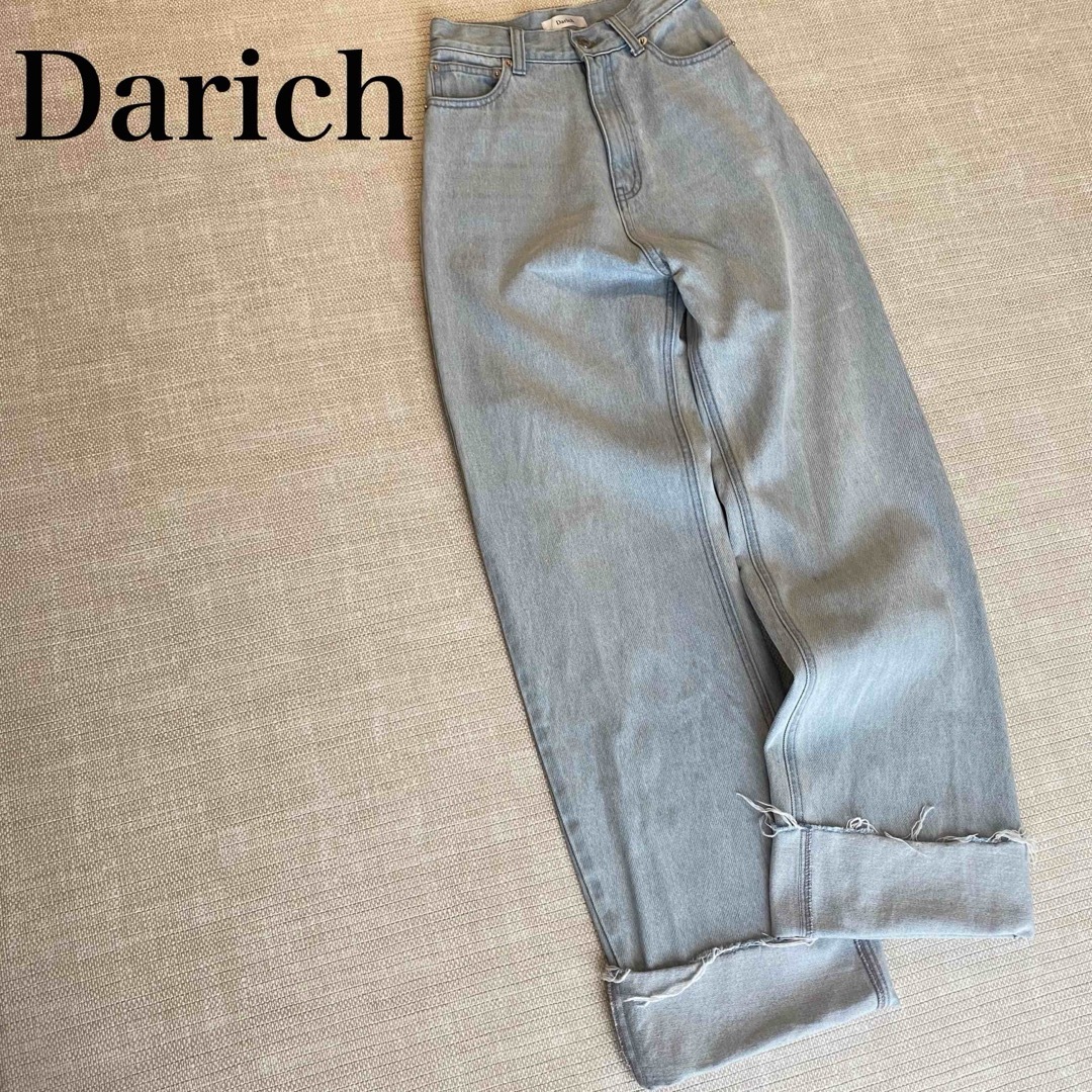 Darich(ダーリッチ)の【美品】ダーリッチ　ハイウエスト　ワイドストレートデニム　ジーンズ　ロールアップ レディースのパンツ(デニム/ジーンズ)の商品写真