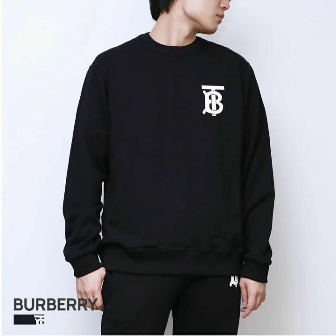 BURBERRY - バーバリー TB コットン スウェットシャツ ブラック BURBERRY - バーバリー TB コットン スウェットシャツ ブラック