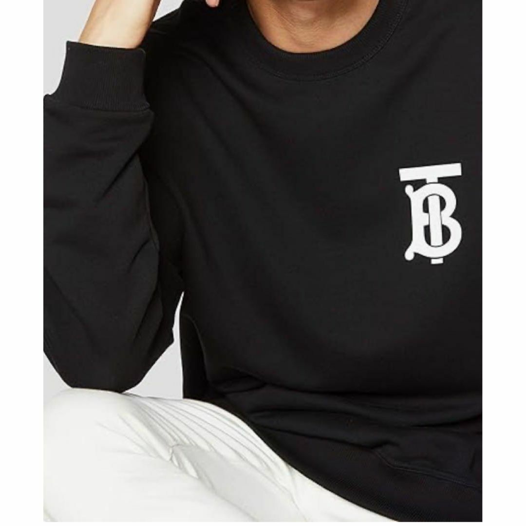 BURBERRY - バーバリー TB コットン スウェットシャツ ブラック BURBERRY - バーバリー TB コットン スウェットシャツ ブラック