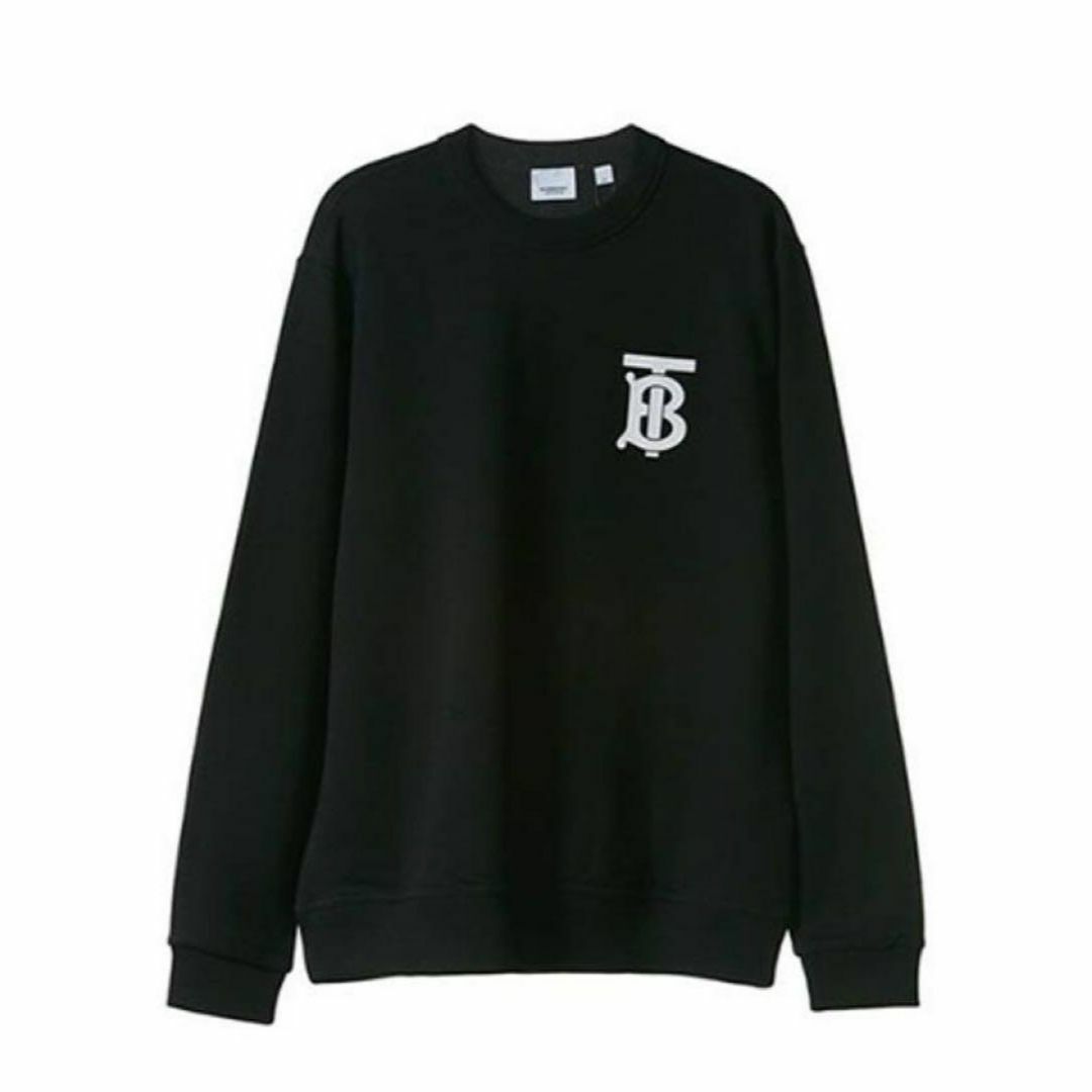BURBERRY - バーバリー TB コットン スウェットシャツ ブラック BURBERRY - バーバリー TB コットン スウェットシャツ ブラック