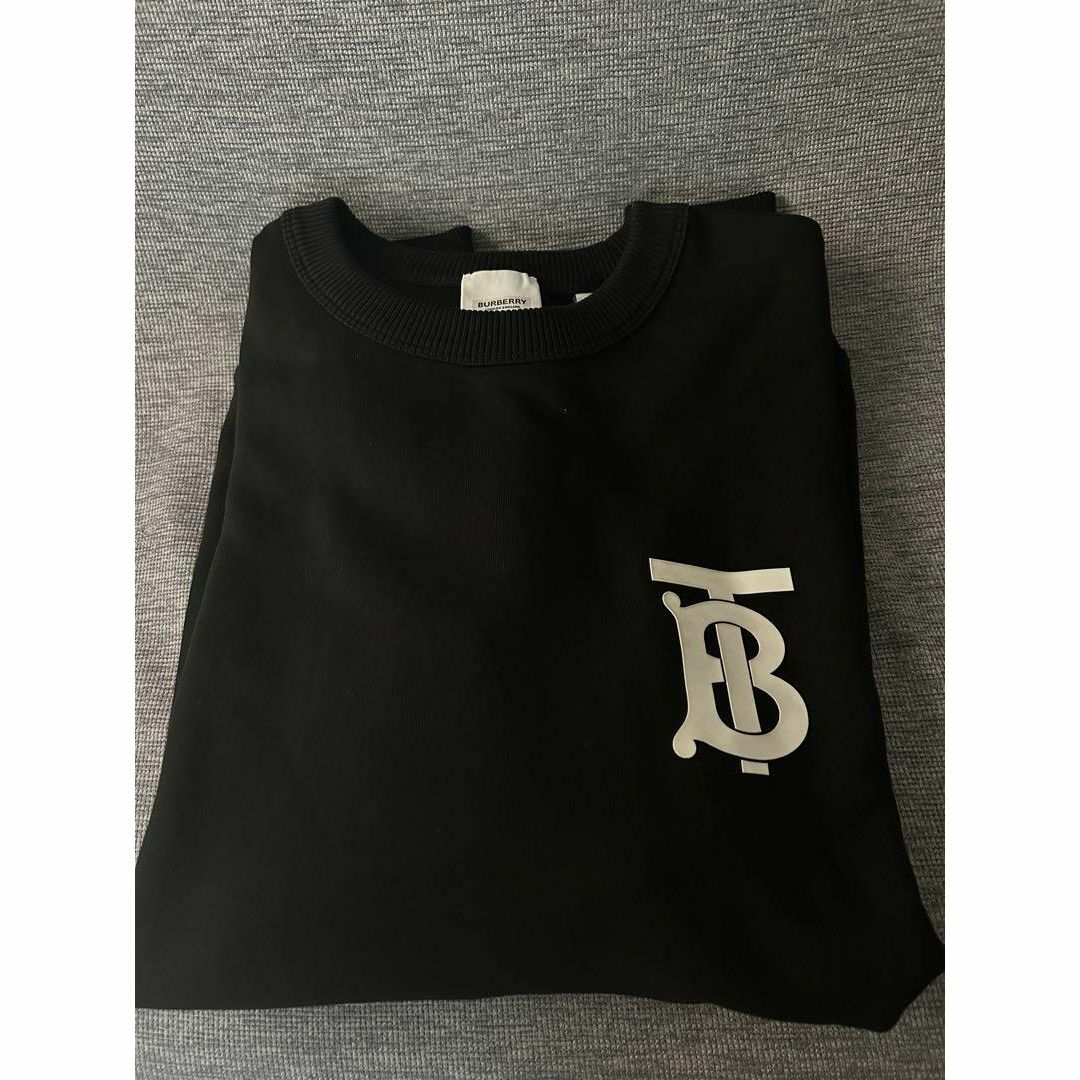 BURBERRY - バーバリー TB コットン スウェットシャツ ブラック BURBERRY - バーバリー TB コットン スウェットシャツ ブラック