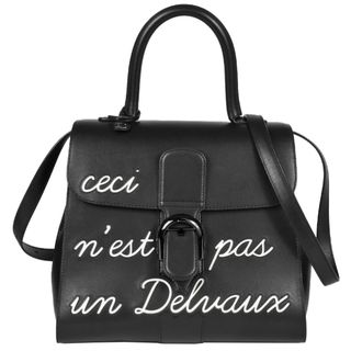 デルヴォー DELVAUX ブリヨン Brillant ルーモア L'Humour MM ハンドバッグ 2WAY ボックスカーフ ブラック ブラック金具 レディース【中古】(ハンドバッグ)